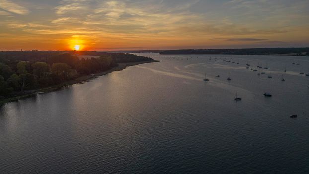 Sunset just touching down with the River Orwell in the foreground