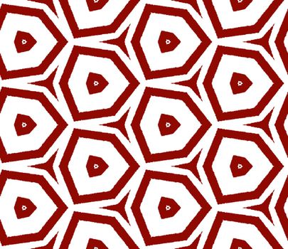 Exotic seamless pattern. Maroon symmetrical kaleidoscope background. Summer swimwear exotic seamless design. Textile ready brilliant print, swimwear fabric, wallpaper, wrapping.