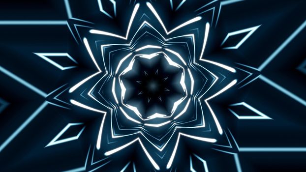 Glowing neon lines creating a tunnel light, modern lighting