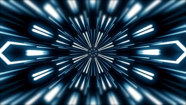 Flying lines into digital technologic tunnel. Futuristic technology abstract background with lines for network, big data, data center, server, internet, speed.