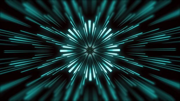 Flying lines into digital technologic tunnel. Futuristic technology abstract background with lines for network, big data, data center, server, internet, speed.