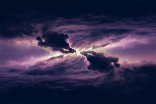 Thunderstorms are massive clouds with thunder and lightning discharges in the sky