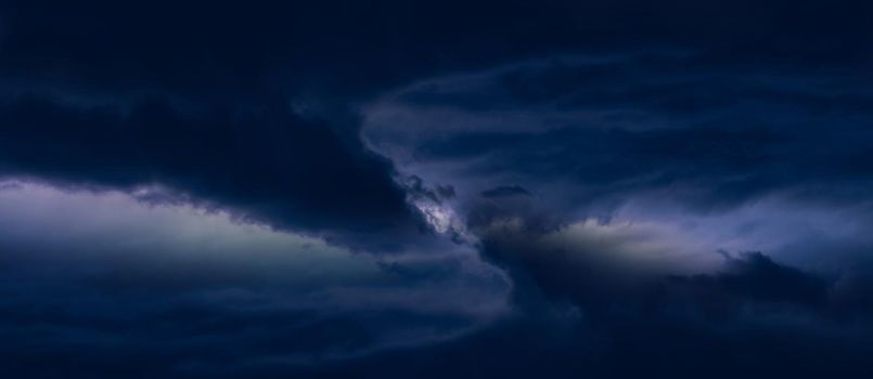 Parallel dramatic storm clouds space