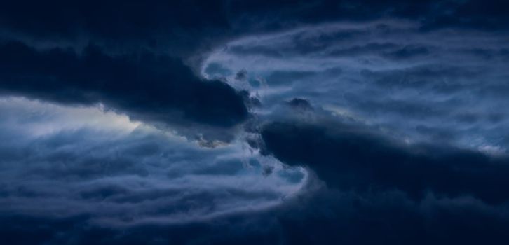 Parallel dramatic storm clouds space