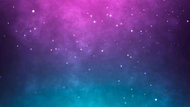 Neon particles background. Blue pink abstract glowing space