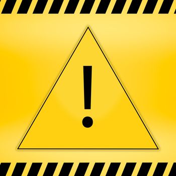 exclamation mark in triangle frame attention caution danger sign and warning line hazard warnings to attract attention 