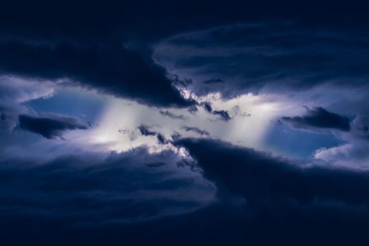 Thunderstorms are massive clouds with thunder and lightning discharges in the sky