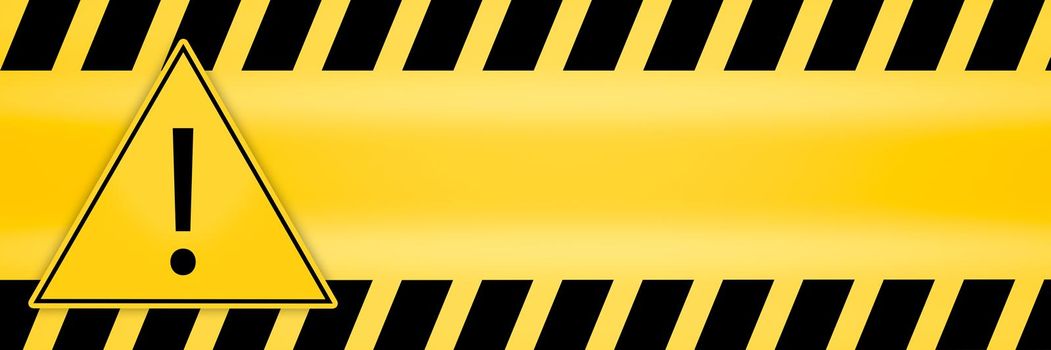 exclamation mark in triangle frame attention caution danger sign and warning line hazard warnings to attract attention 