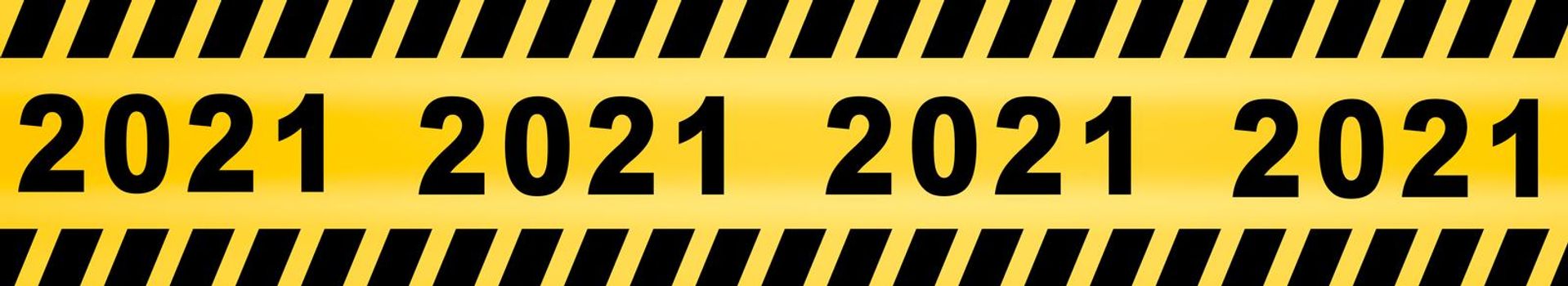 Inscription 2021 text Caution lines backgrounds Worn hazard stripes Warning tapes Danger signs