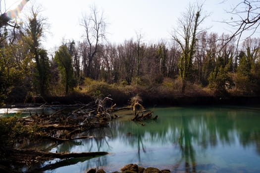 View of the Timavo river resurgences, Italy