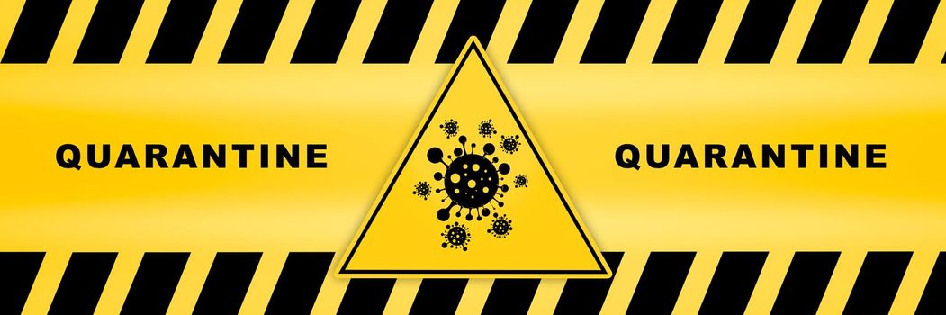 quarantine zone signbiohazard yellow caution attention of danger