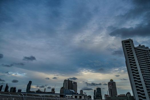 Thailand Bangkok cityscape and cloudy sky. Shooting Location: Bangkok, Thailand