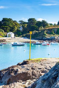 Port of Sauzon in France on the island Belle ile en Mer in the Morbihan