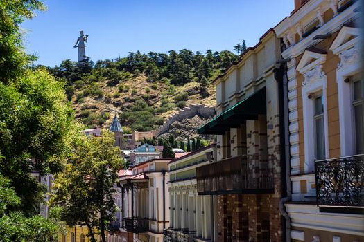 Architecture of oldest historical part of Tbilisi, capital city of Georgia