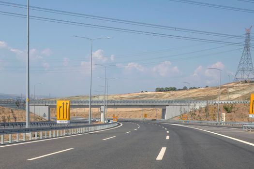 Canakkale,Turkey.August 11, 2022. 1915 Canakkale bridge and highway with its modern architecture are in the Dardanelles,Marmara region,Turkey.