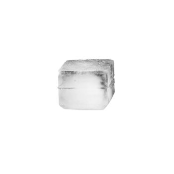 Studio shot of a real ice cube on white background