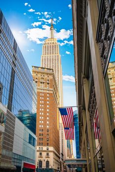 New York City skyscrapers street view, United States of America