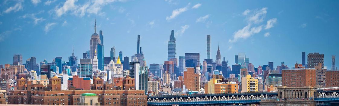 Manhattan in New York City skyline panoramic view, United states of America