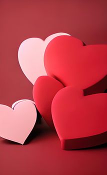red hearts for special days and celebrations
