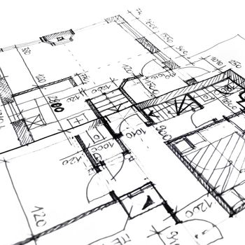 architectural drawing plan of house project - architecture, engineering and real estate styled concept
