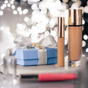 luxury make-up products as a gift - beauty, cosmetics and makeup styled concept, elegant visuals