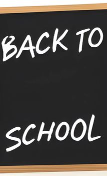 back to school written on board for background