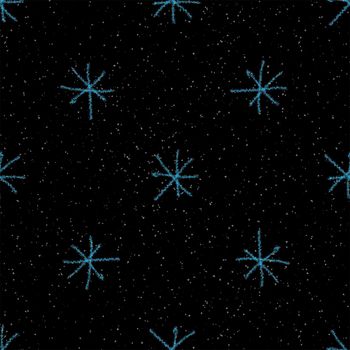 Hand Drawn Snowflakes Christmas Seamless Pattern. Subtle Flying Snow Flakes on chalk snowflakes Background. Awesome chalk handdrawn snow overlay. Alive holiday season decoration.