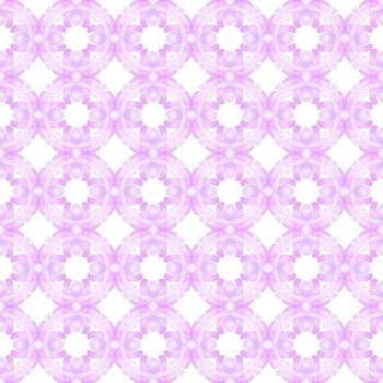 Watercolor medallion seamless border. Purple bewitching boho chic summer design. Medallion seamless pattern. Textile ready rare print, swimwear fabric, wallpaper, wrapping.