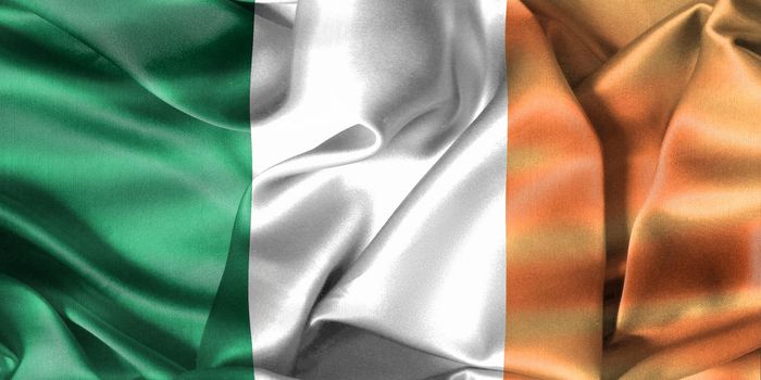 Ireland flag - realistic waving fabric flag