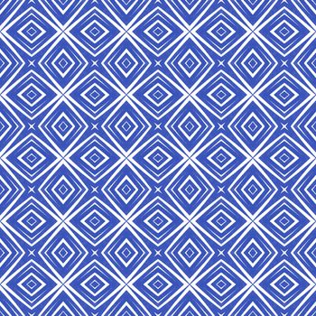 Chevron stripes design. Indigo symmetrical kaleidoscope background. Geometric chevron stripes pattern. Textile ready stylish print, swimwear fabric, wallpaper, wrapping.