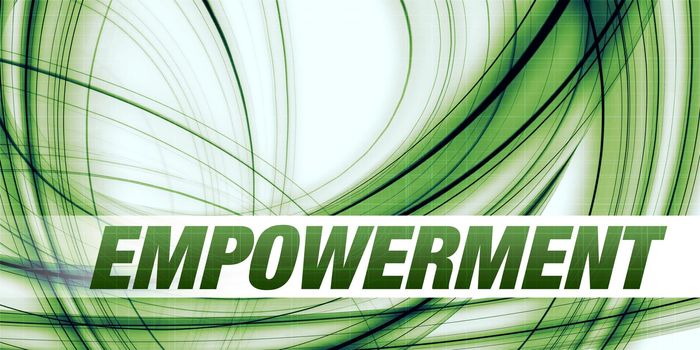 Empowerment Concept on Green Abstract Background
