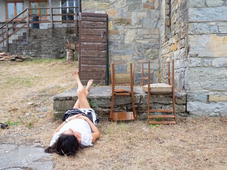 asian hindi woman enjoying relax cloudy day