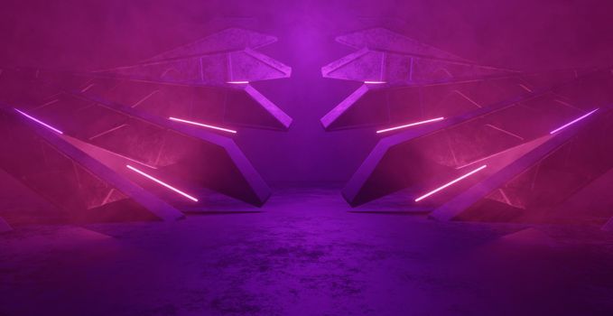 Amazing Abstract Futuristic Empty Smoke Purple Line Abstract Background Wallpaper 3D Render