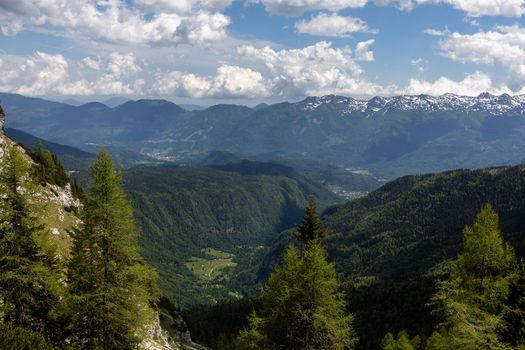 high in the mountains beautiful hiking route. High quality photo