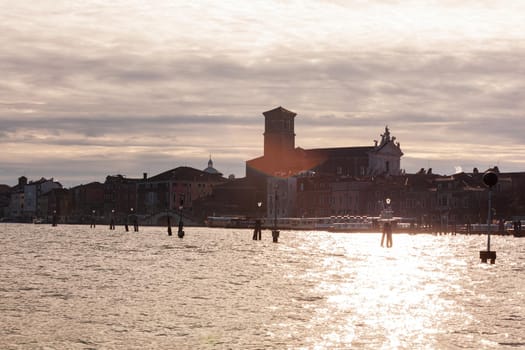 Sunlight on the Venice skyline, Italy