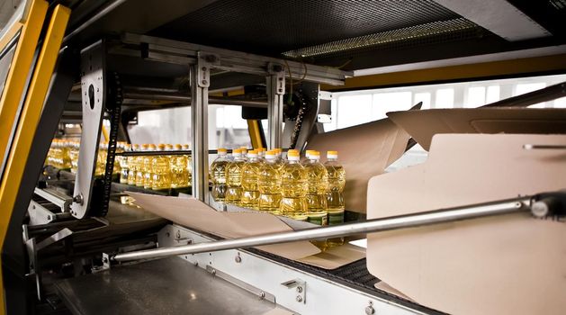 Factory for the production of edible oils. Shallow DOFF. Selective focus. Ukraine