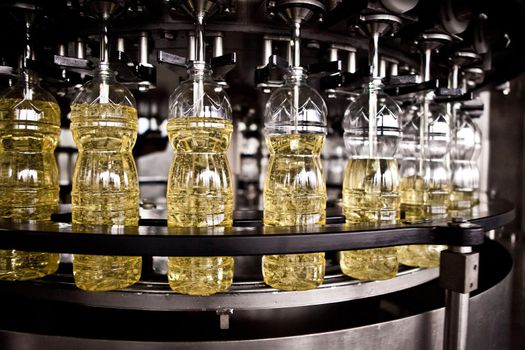 Factory for the production of edible oils. Shallow DOFF. Selective focus. Ukraine