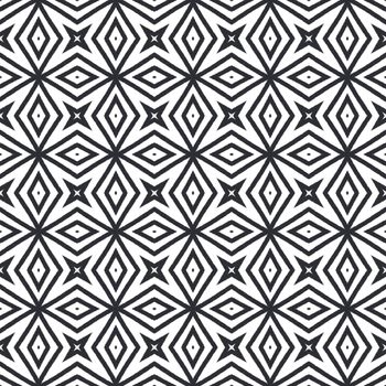 Medallion seamless pattern. Black symmetrical kaleidoscope background. Watercolor medallion seamless tile. Textile ready modern print, swimwear fabric, wallpaper, wrapping.