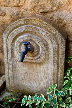 Tap of a fountain in the countryside