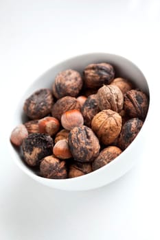 Dried fruits in a white bowl