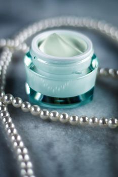 luxury cosmetic product, anti-age moisturizer with pearls - beauty, cosmetics and skincare styled concept, elegant visuals