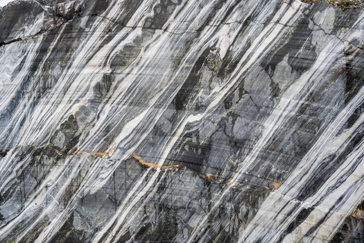 Marble rock water canyon. The marble deposits. Landscape rocks with reflection. Beautiful and majestic nature of the stones