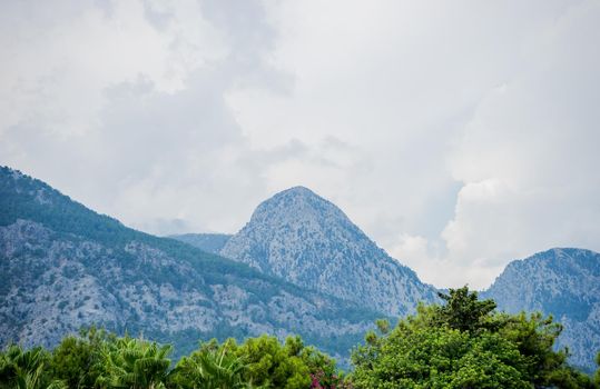 Sunny mountain landscape toned, Taurus Mountain in Turkey