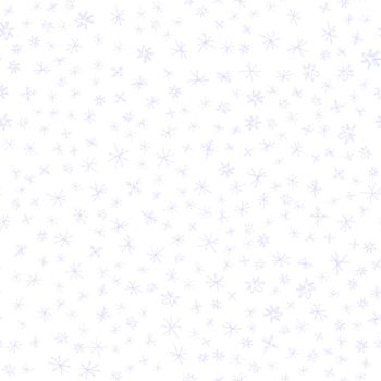 Hand Drawn Snowflakes Christmas Seamless Pattern. Subtle Flying Snow Flakes on chalk snowflakes Background. Alluring chalk handdrawn snow overlay. Interesting holiday season decoration.