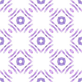 Chevron watercolor pattern. Purple magnetic boho chic summer design. Green geometric chevron watercolor border. Textile ready stylish print, swimwear fabric, wallpaper, wrapping.