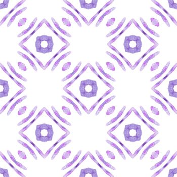 Chevron watercolor pattern. Purple magnetic boho chic summer design. Green geometric chevron watercolor border. Textile ready stylish print, swimwear fabric, wallpaper, wrapping.