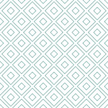 Geometric seamless pattern. Turquoise symmetrical kaleidoscope background. Textile ready modern print, swimwear fabric, wallpaper, wrapping. Hand drawn geometric seamless design.