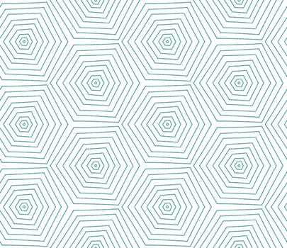 Arabesque hand drawn pattern. Turquoise symmetrical kaleidoscope background. Oriental arabesque hand drawn design. Textile ready sightly print, swimwear fabric, wallpaper, wrapping.
