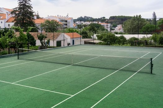 Outdoor tennis court in portuguese city Santiago do Cacem