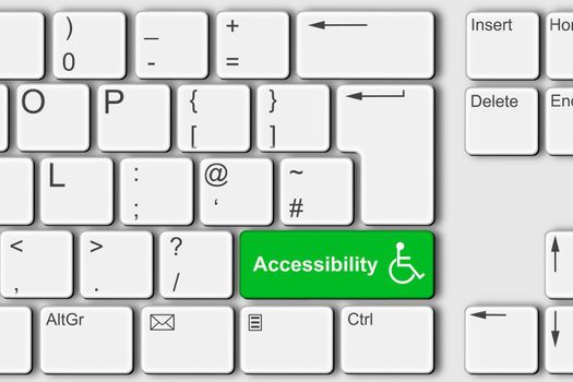 An Accessibility concept PC computer keyboard 3d illustration